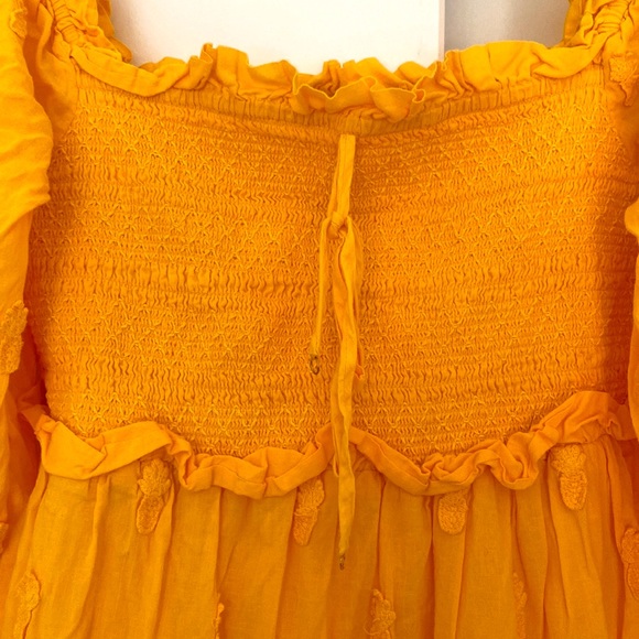 FARM Rio | medium | Yellow 3D Pineapple Tiered Midi Dress - Picture 3 of 6